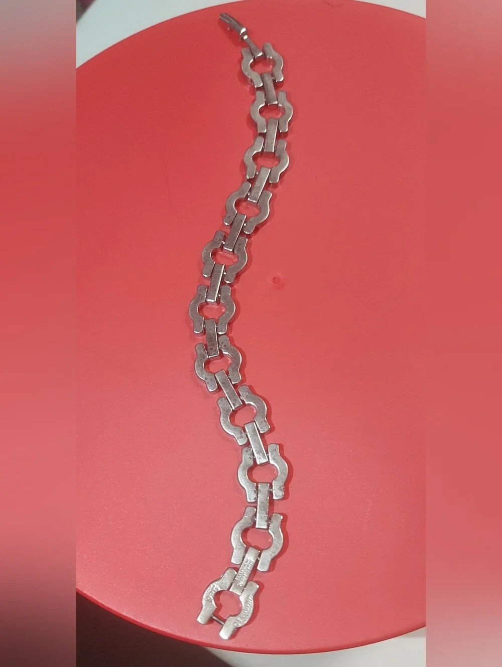 Vintage Mexico 925 Sterling Silver Heavy Unisex Link Bracelet 44g Rare 8.25
